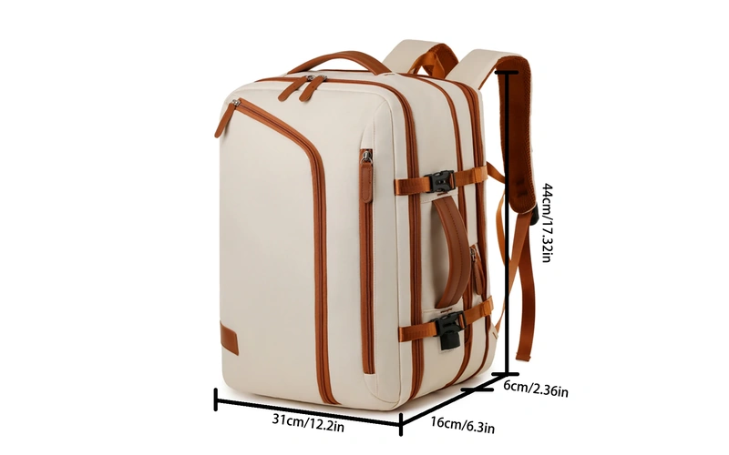 business casual backpack with usb port and anti theft zippers feature 1