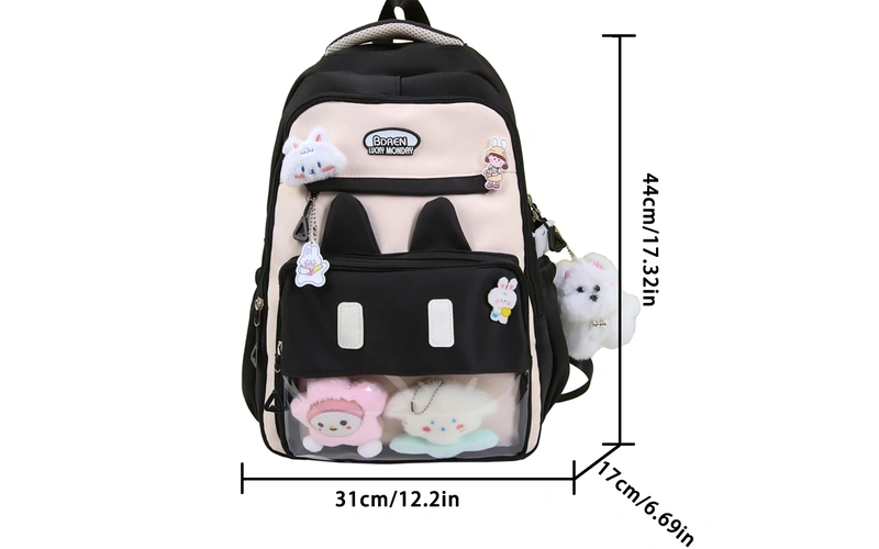 Cute Cartoon Puppy Backpack with Transparent Window