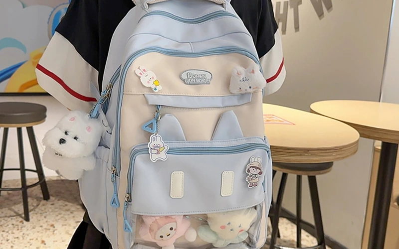 Cute Cartoon Puppy Backpack with Transparent Window