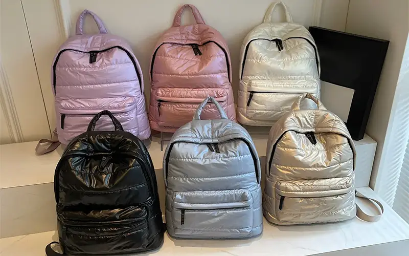 large capacity winter puffer school backpack feature 1