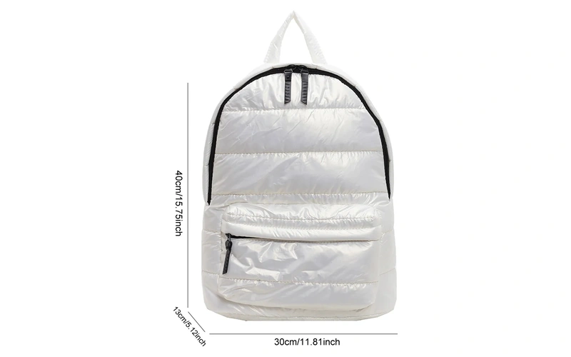 large capacity winter puffer school backpack feature 3