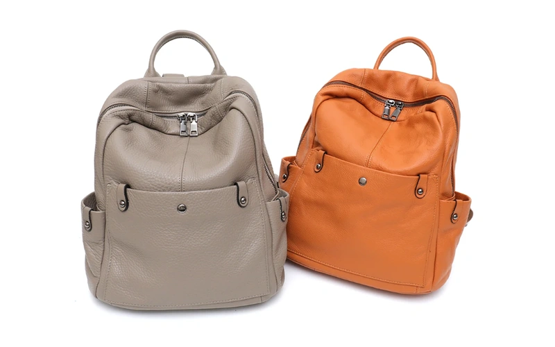 Soft Genuine Cowhide Leather Backpack