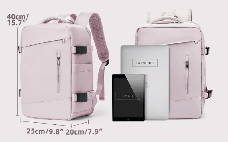 women nylon backpack for travel cabin baggage feature 1