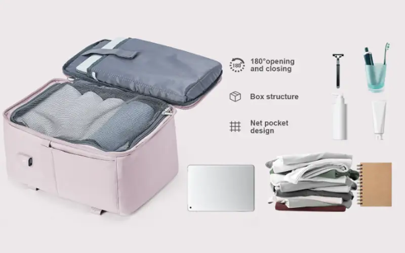 women nylon backpack for travel cabin baggage feature 2